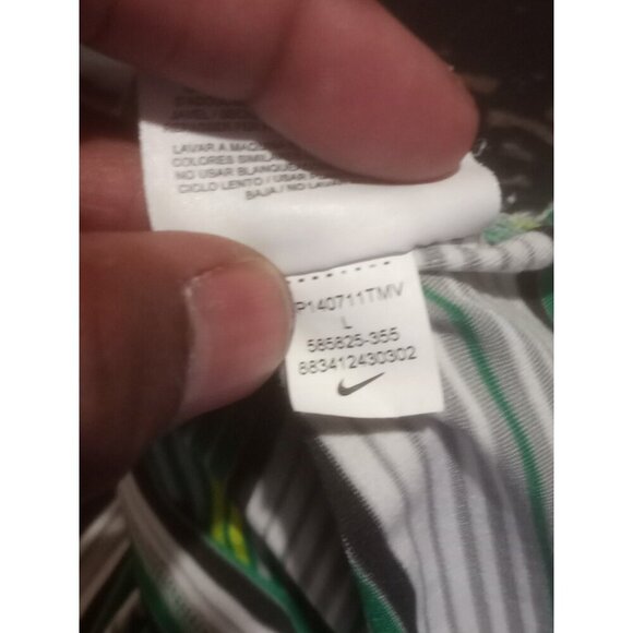 Nike Golf Tour Performance Green Gray Striped Dri Fit Casual Polo Shirt Large L - Picture 12 of 14